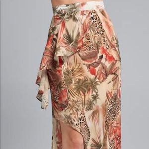 Animal print long skirt